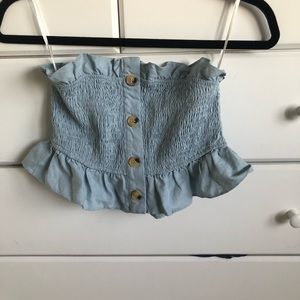 Linen Lux Strapless Top